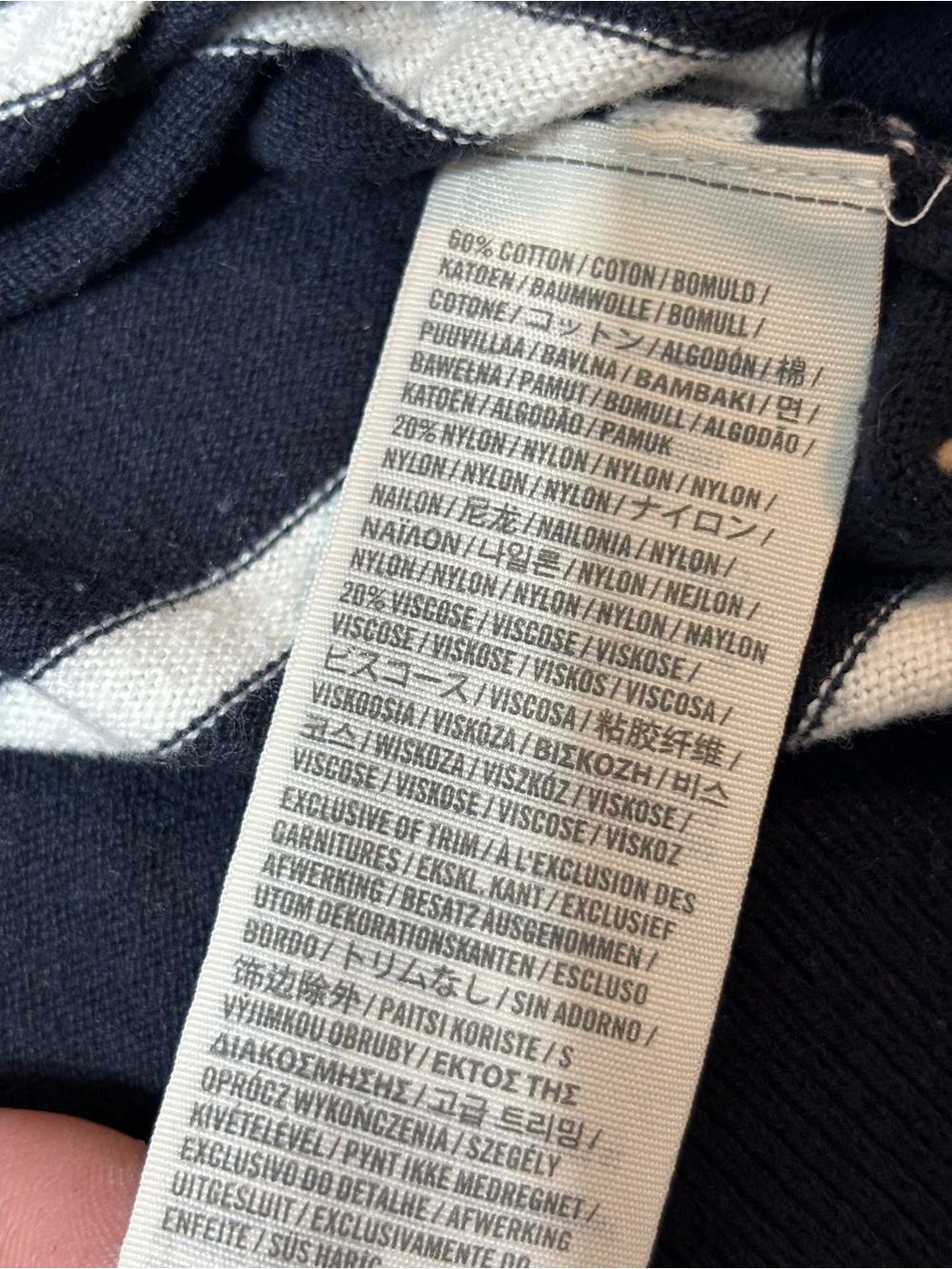 Abercrombie & Fitch Classic Navy Blue White Striped Women Crew Knit Sweater M - Picture 5 of 9